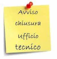 Chiusura Ufficio tecnico giovedì 9 ottobre