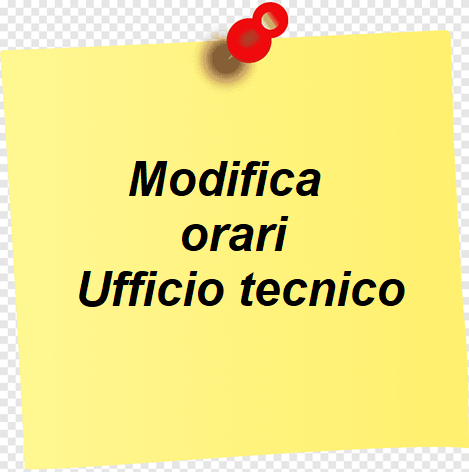 Avviso modifica orario Ufficio Tecnico